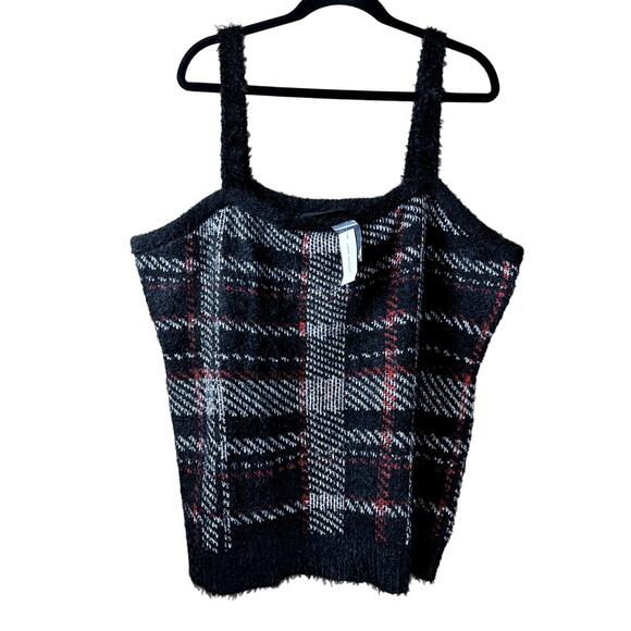 Lane Bryant Classic Plaid Jacquard Tank Sweater NWT Women Size 22/24 Cocktail - Picture 1 of 9